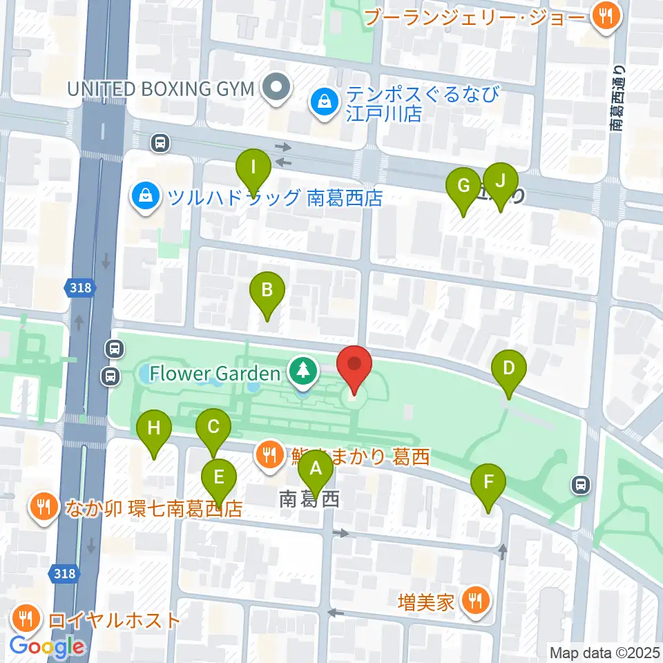 フラワーガーデンステージ周辺の駐車場・コインパーキング一覧地図