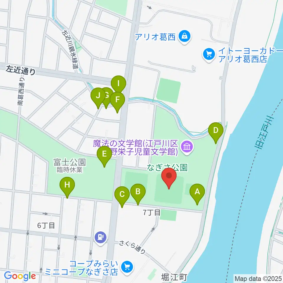 なぎさ公園少年野球場広場周辺の駐車場・コインパーキング一覧地図