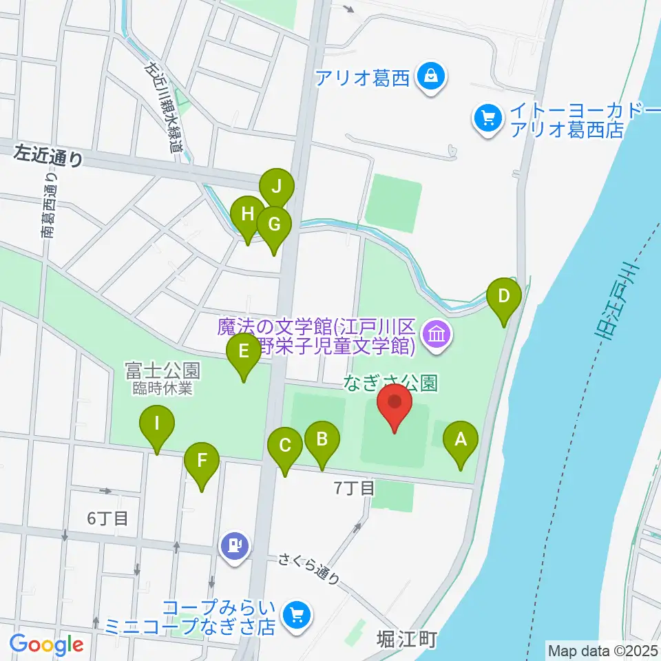 なぎさ公園少年野球場広場周辺の駐車場・コインパーキング一覧地図