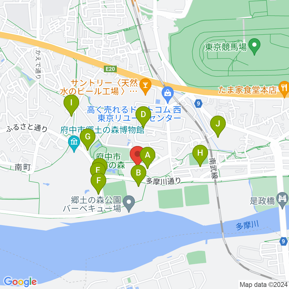 郷土の森総合体育館周辺の駐車場・コインパーキング一覧地図