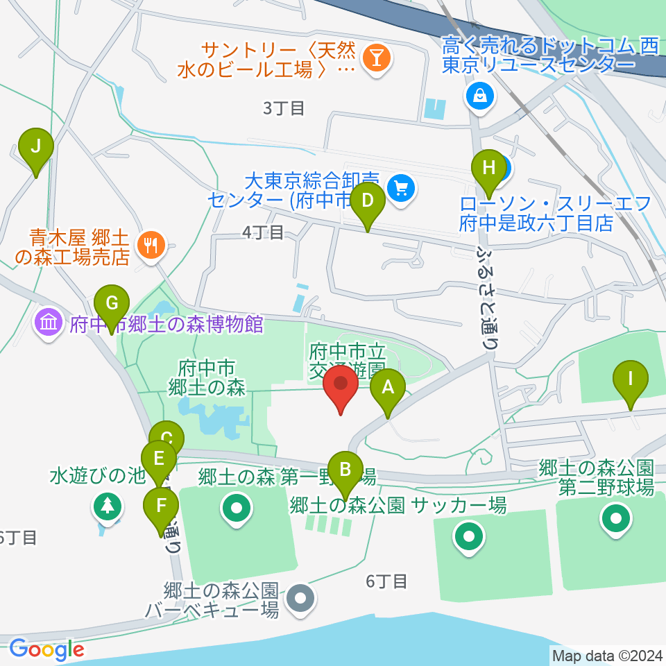 郷土の森総合体育館周辺の駐車場・コインパーキング一覧地図