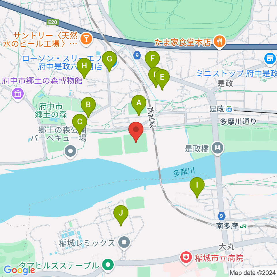 郷土の森第二野球場周辺の駐車場・コインパーキング一覧地図