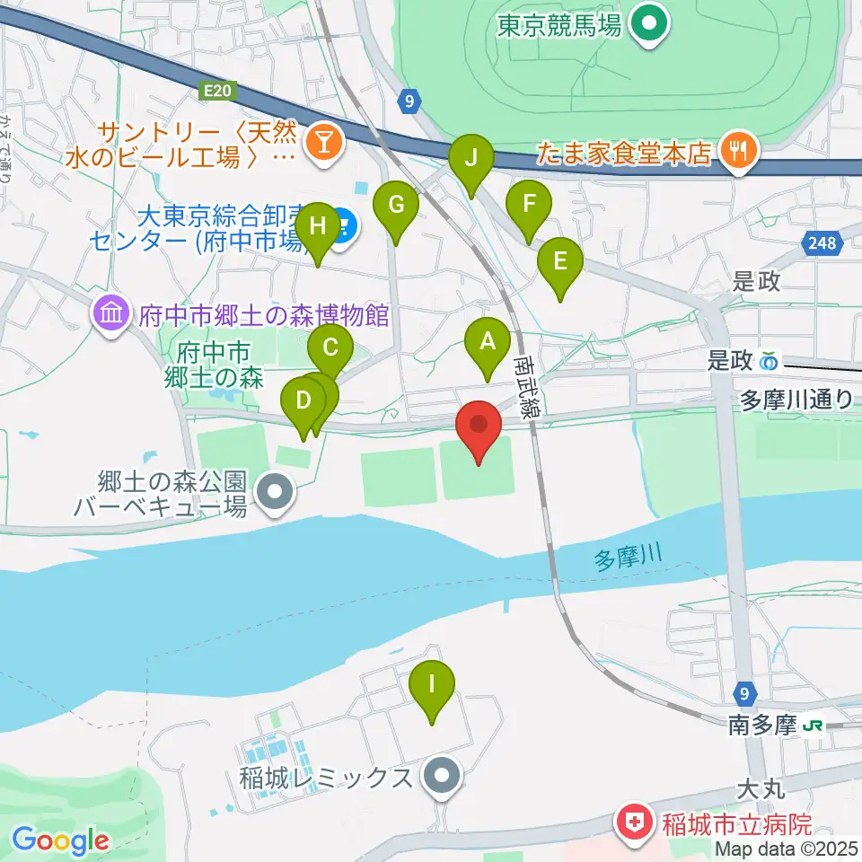 郷土の森第二野球場周辺の駐車場・コインパーキング一覧地図