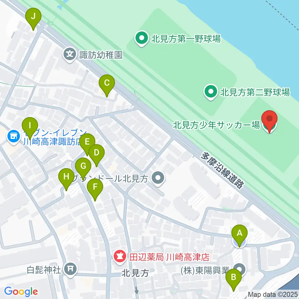 北見方少年サッカー場周辺の駐車場・コインパーキング一覧地図