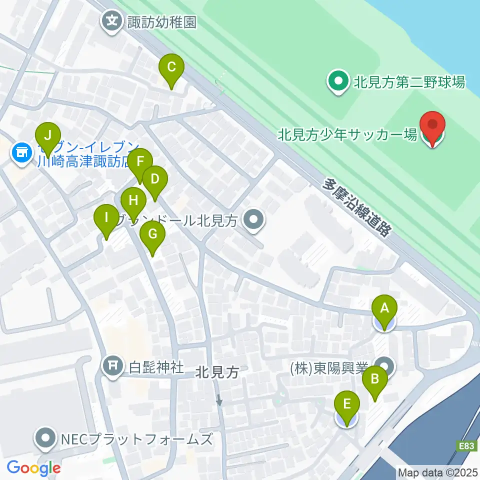 北見方少年サッカー場周辺の駐車場・コインパーキング一覧地図