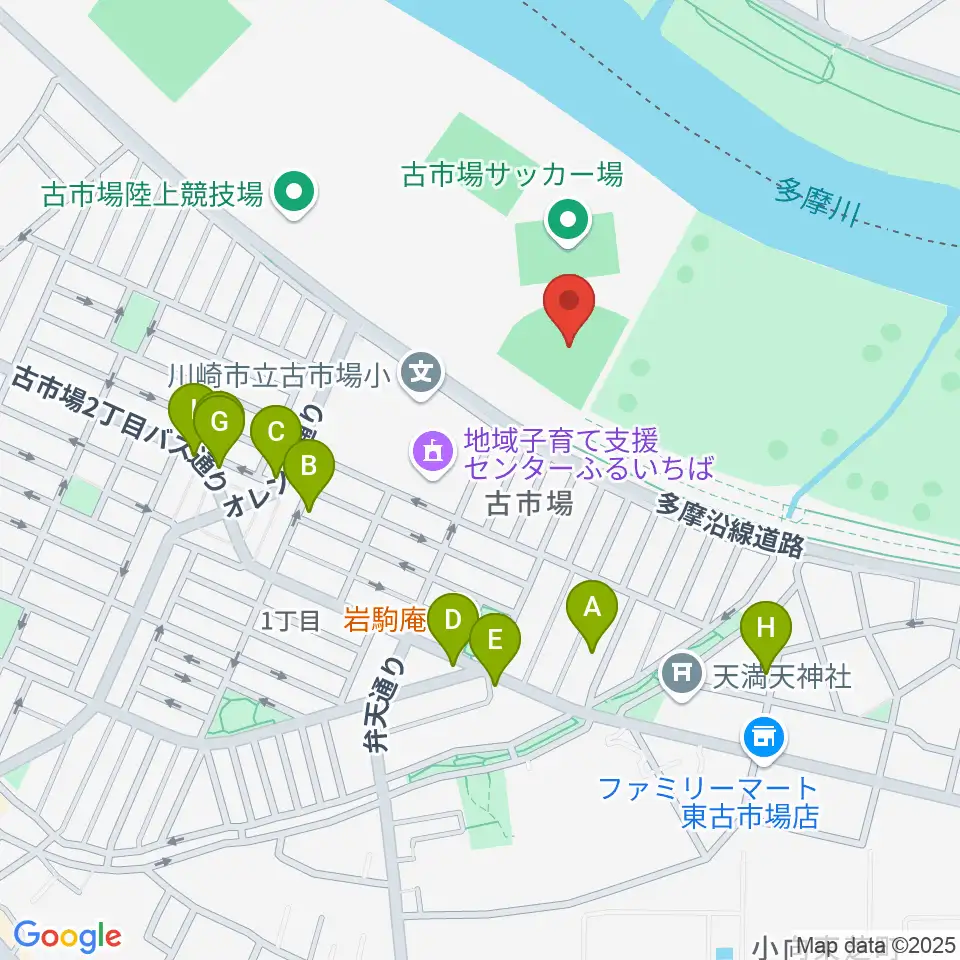 古市場野球場周辺の駐車場・コインパーキング一覧地図