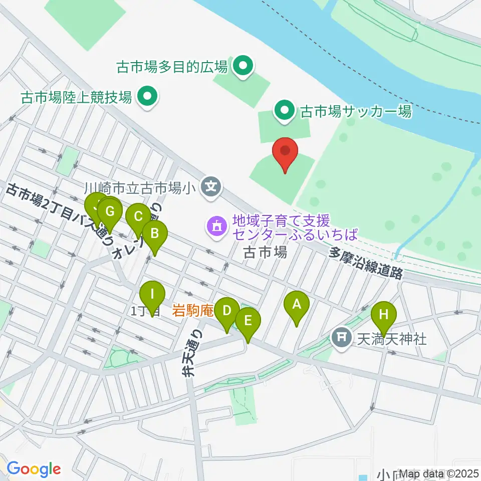 古市場野球場周辺の駐車場・コインパーキング一覧地図