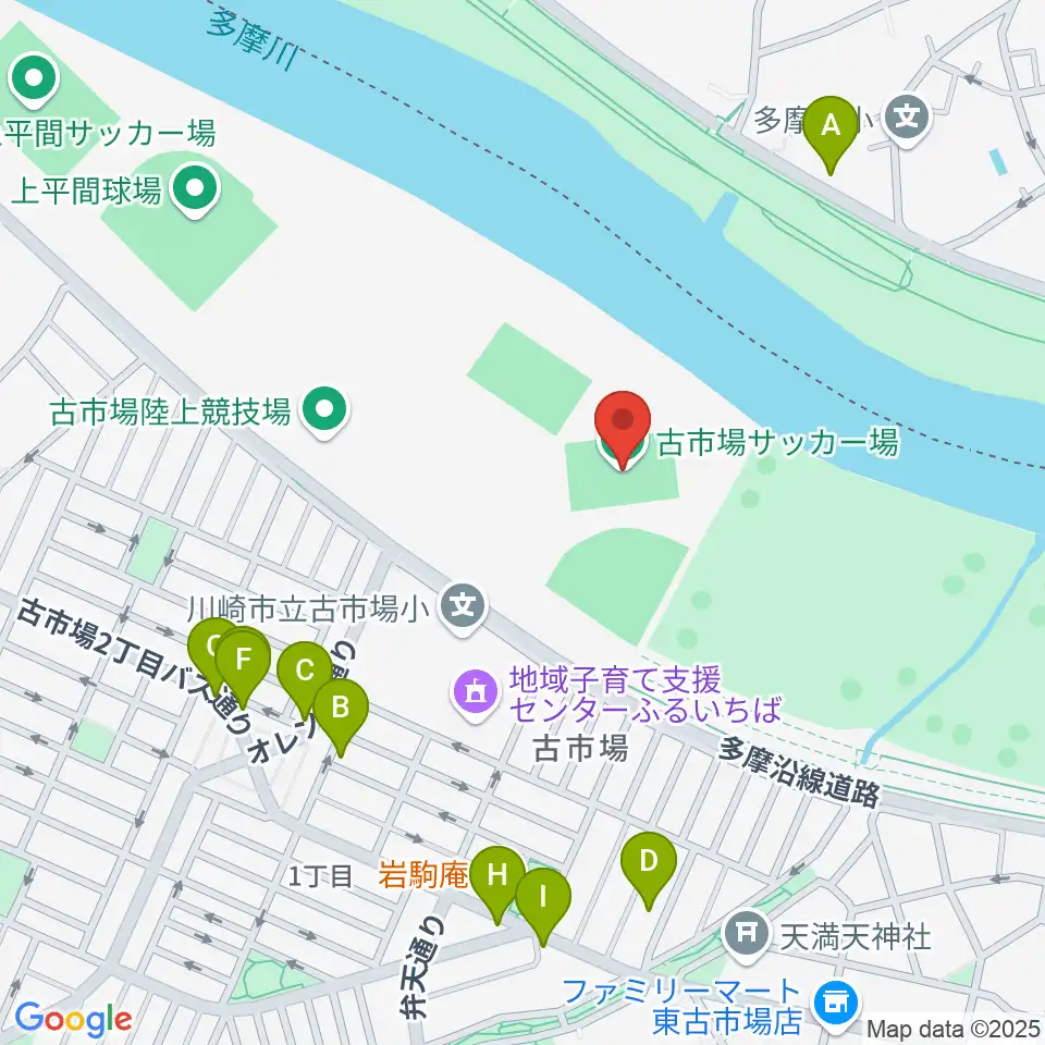古市場サッカー場周辺の駐車場・コインパーキング一覧地図