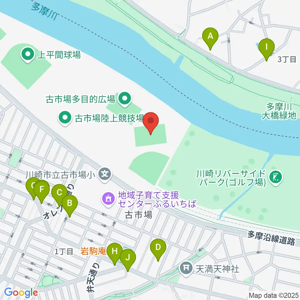 古市場サッカー場周辺の駐車場・コインパーキング一覧地図