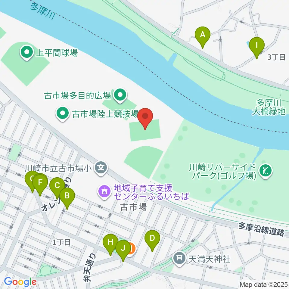 古市場サッカー場周辺の駐車場・コインパーキング一覧地図