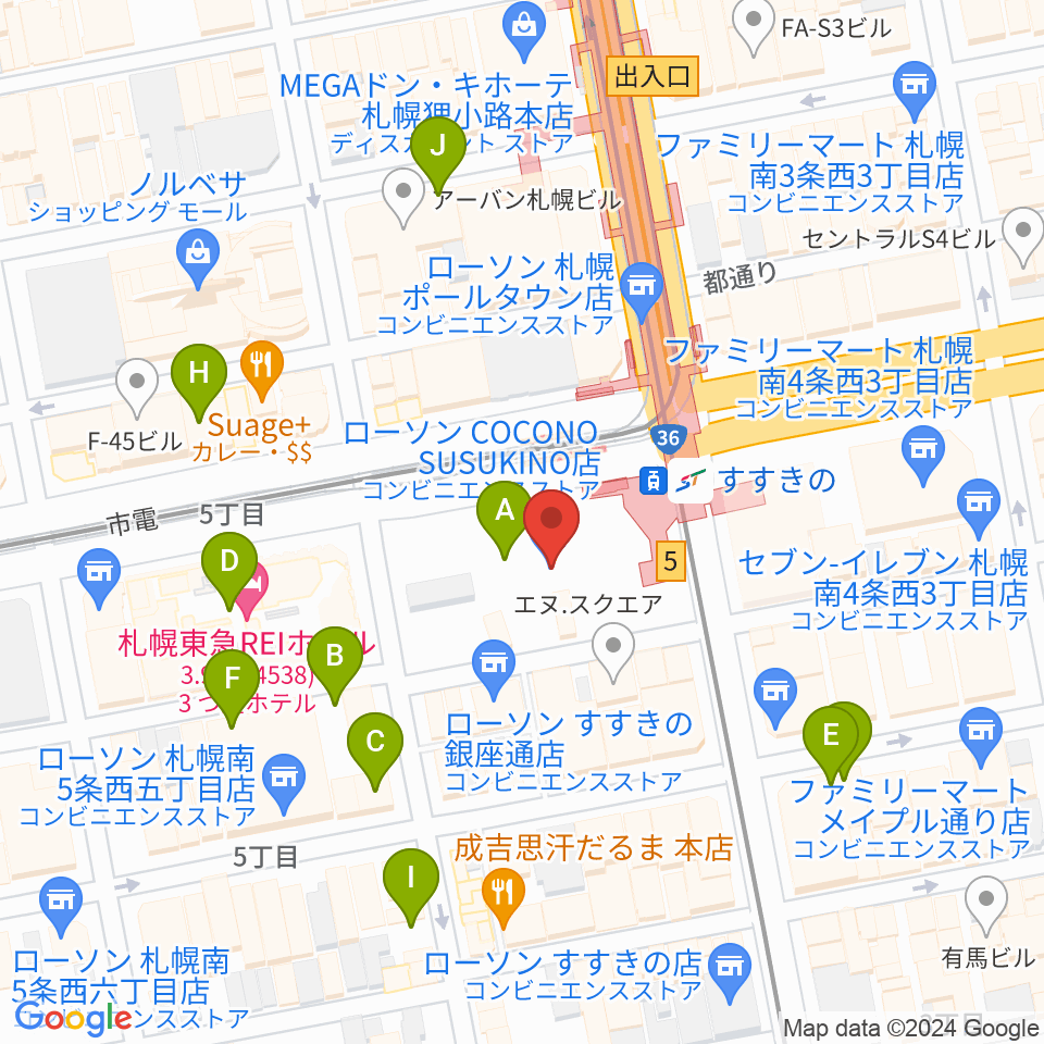 TOHOシネマズすすきの周辺の駐車場・コインパーキング一覧地図