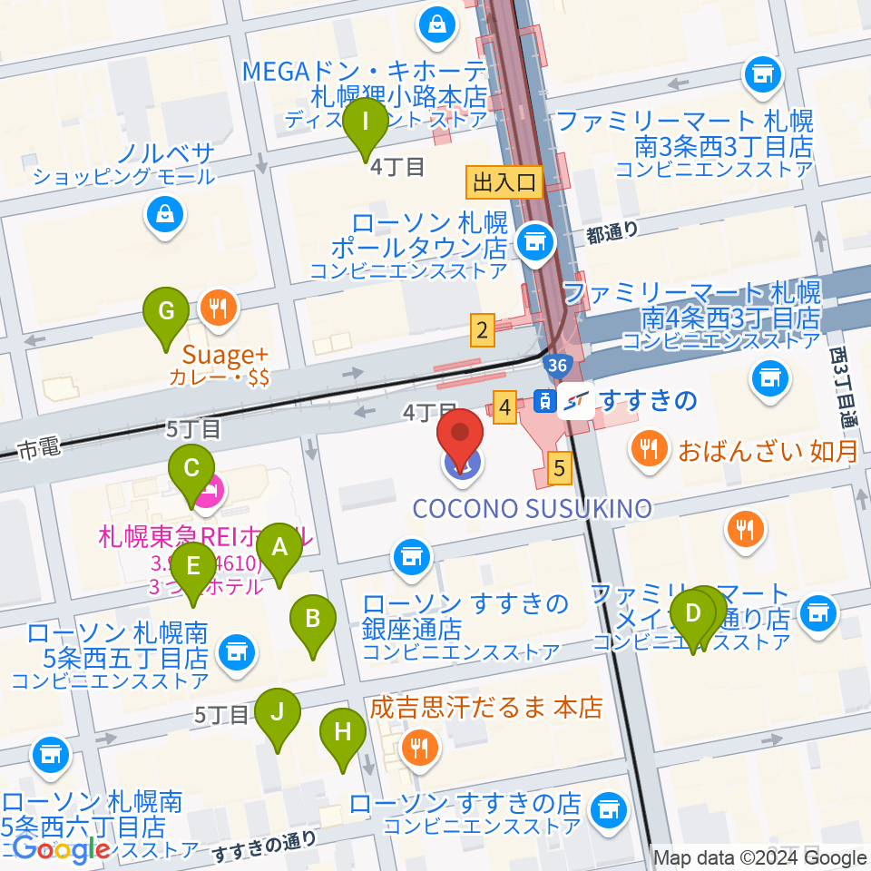 TOHOシネマズすすきの周辺の駐車場・コインパーキング一覧地図