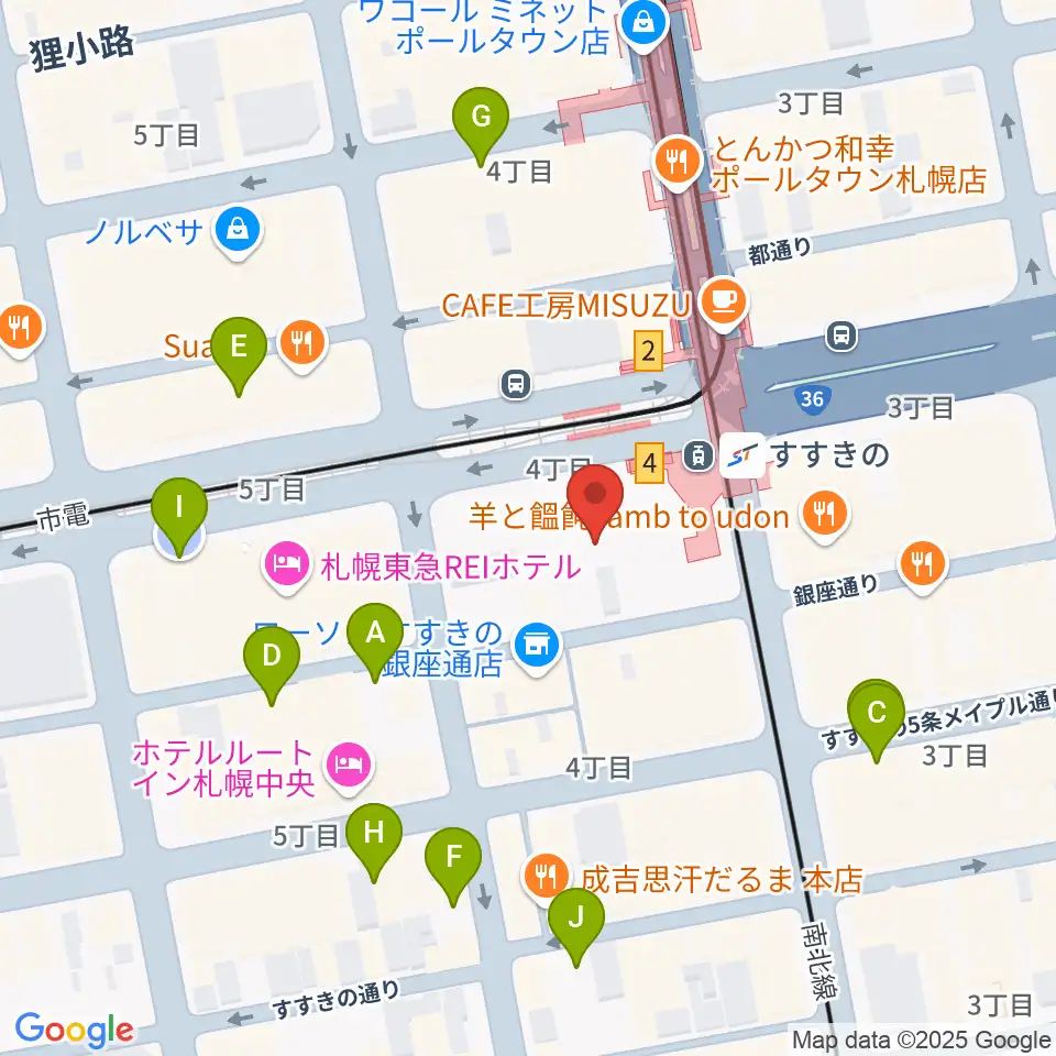 TOHOシネマズすすきの周辺の駐車場・コインパーキング一覧地図