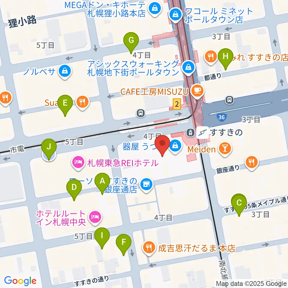 TOHOシネマズすすきの周辺の駐車場・コインパーキング一覧地図