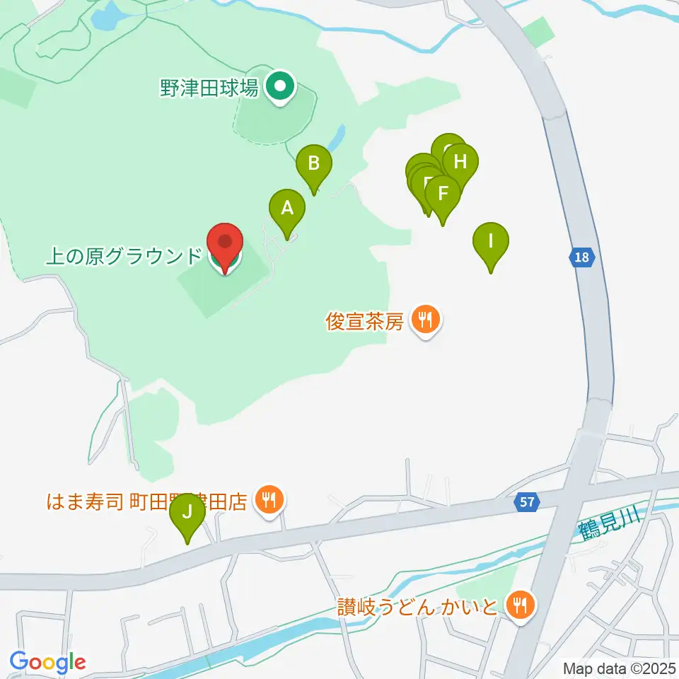 上の原グラウンド周辺の駐車場・コインパーキング一覧地図