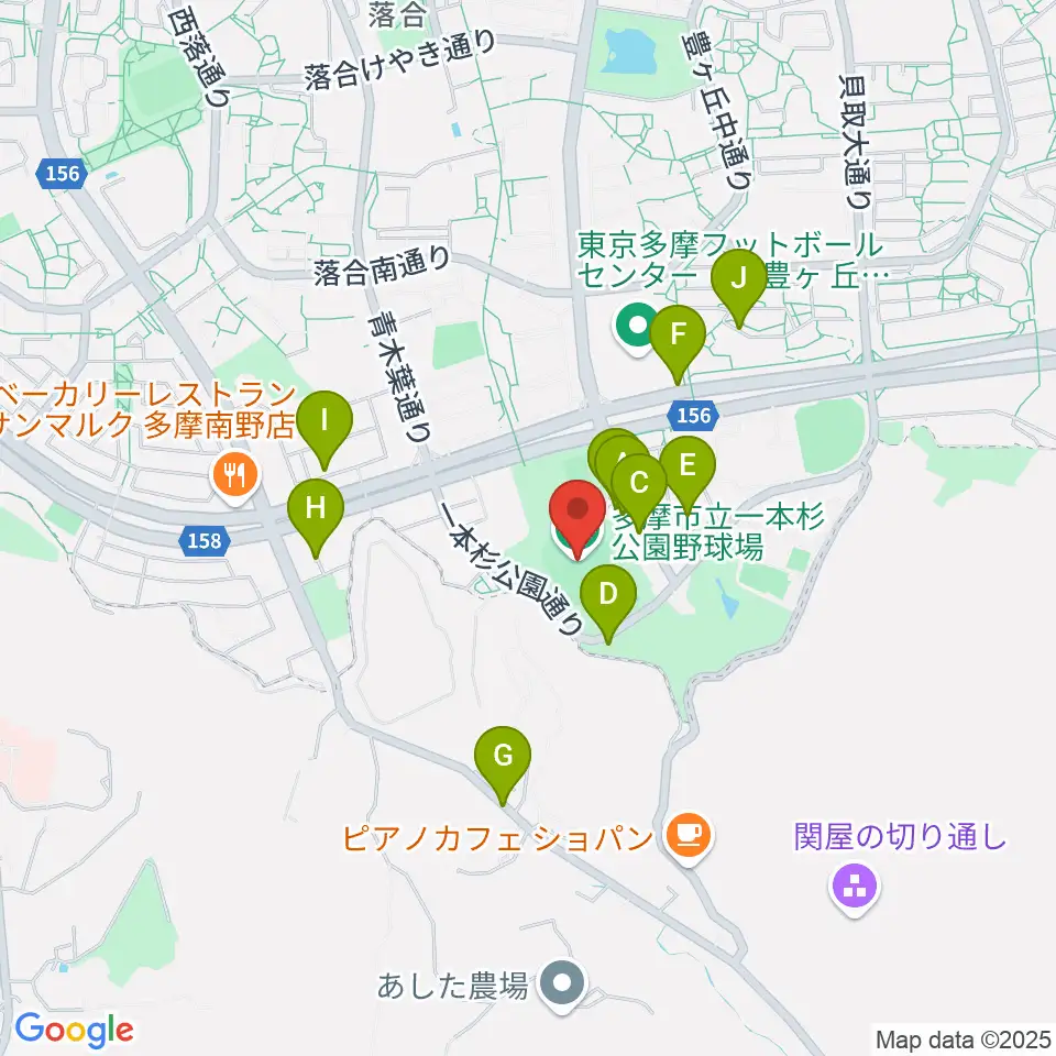 新日本物流スタジアム多摩周辺の駐車場・コインパーキング一覧地図