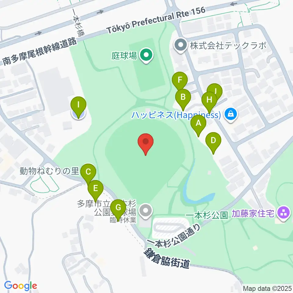 新日本物流スタジアム多摩周辺の駐車場・コインパーキング一覧地図