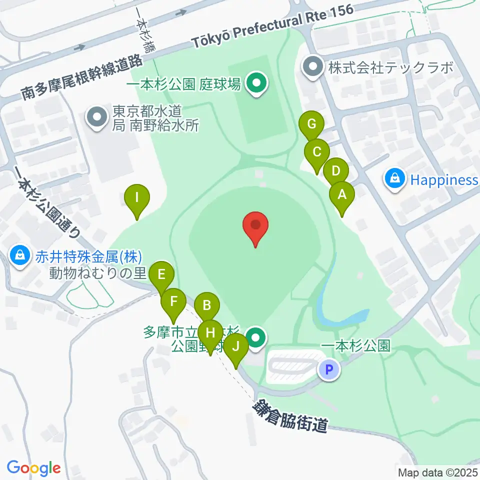 新日本物流スタジアム多摩周辺の駐車場・コインパーキング一覧地図