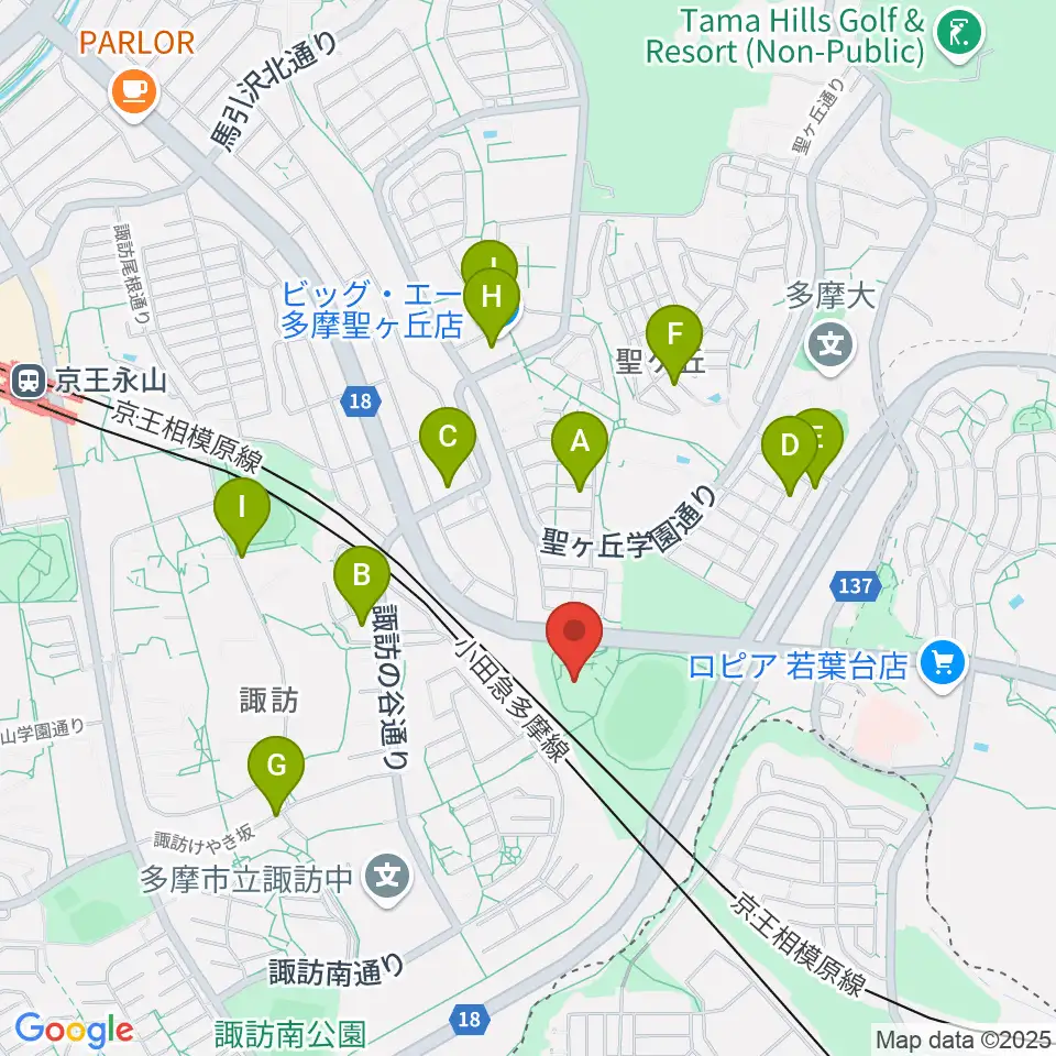 多摩市立武道館周辺の駐車場・コインパーキング一覧地図