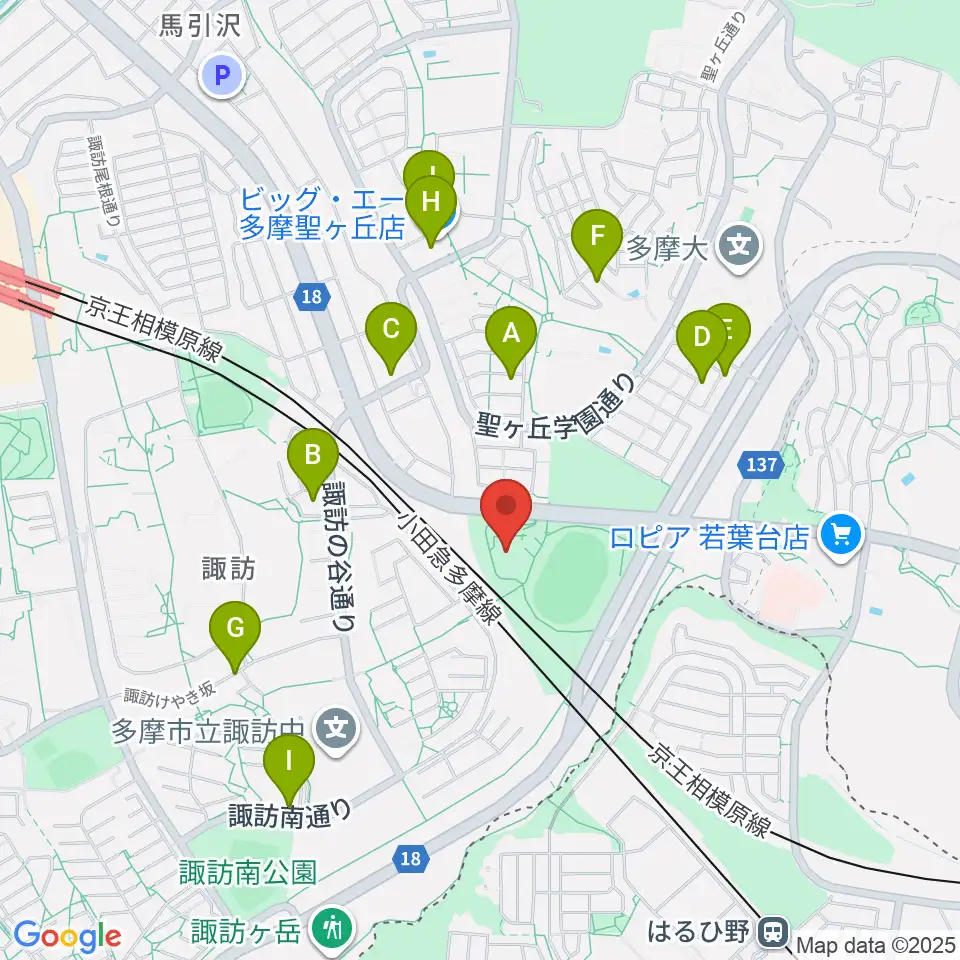 多摩市立武道館周辺の駐車場・コインパーキング一覧地図