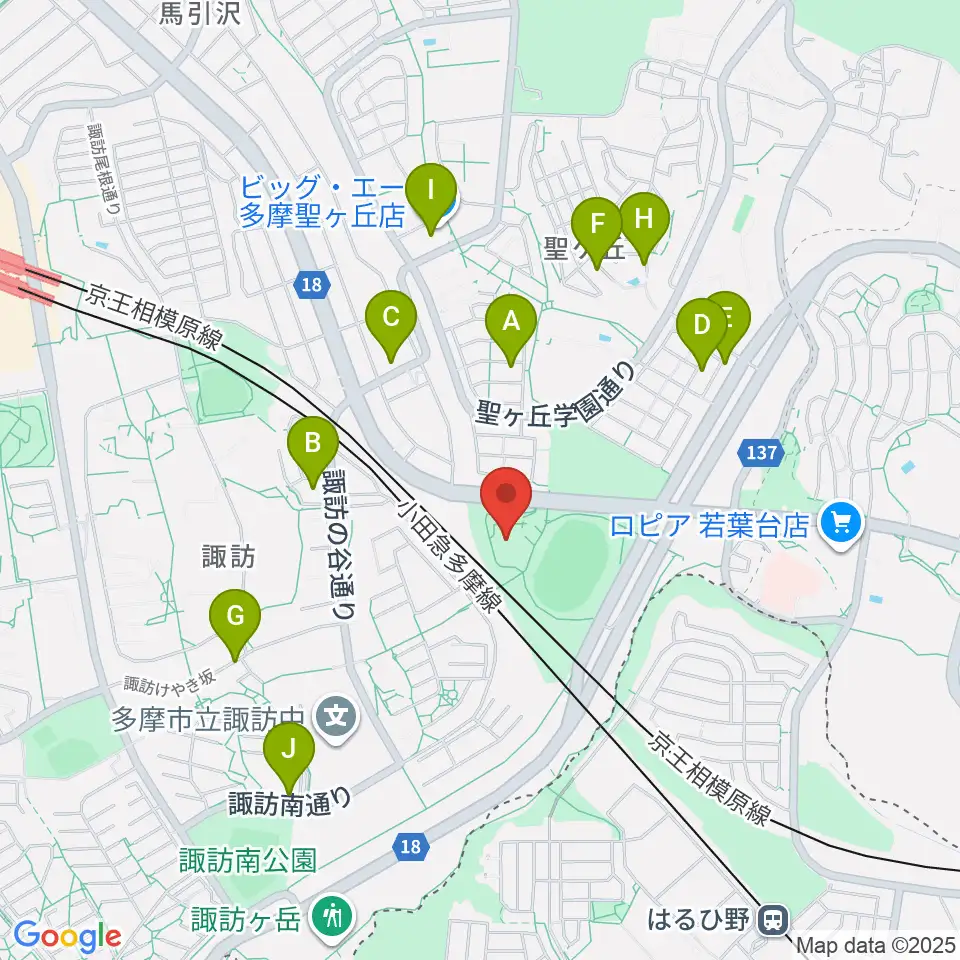 多摩市立武道館周辺の駐車場・コインパーキング一覧地図