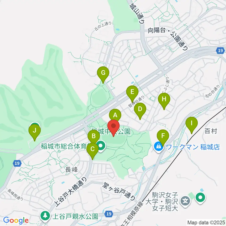 稲城中央公園総合グラウンド周辺の駐車場・コインパーキング一覧地図