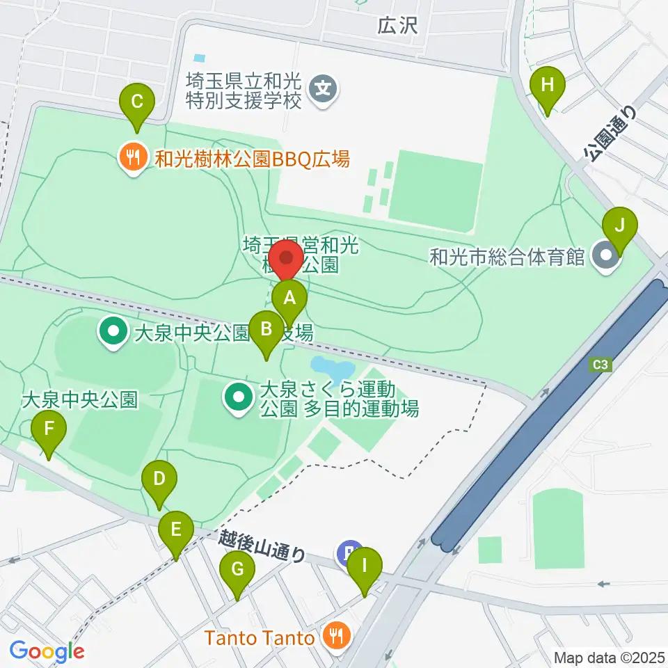 和光市総合体育館周辺の駐車場・コインパーキング一覧地図