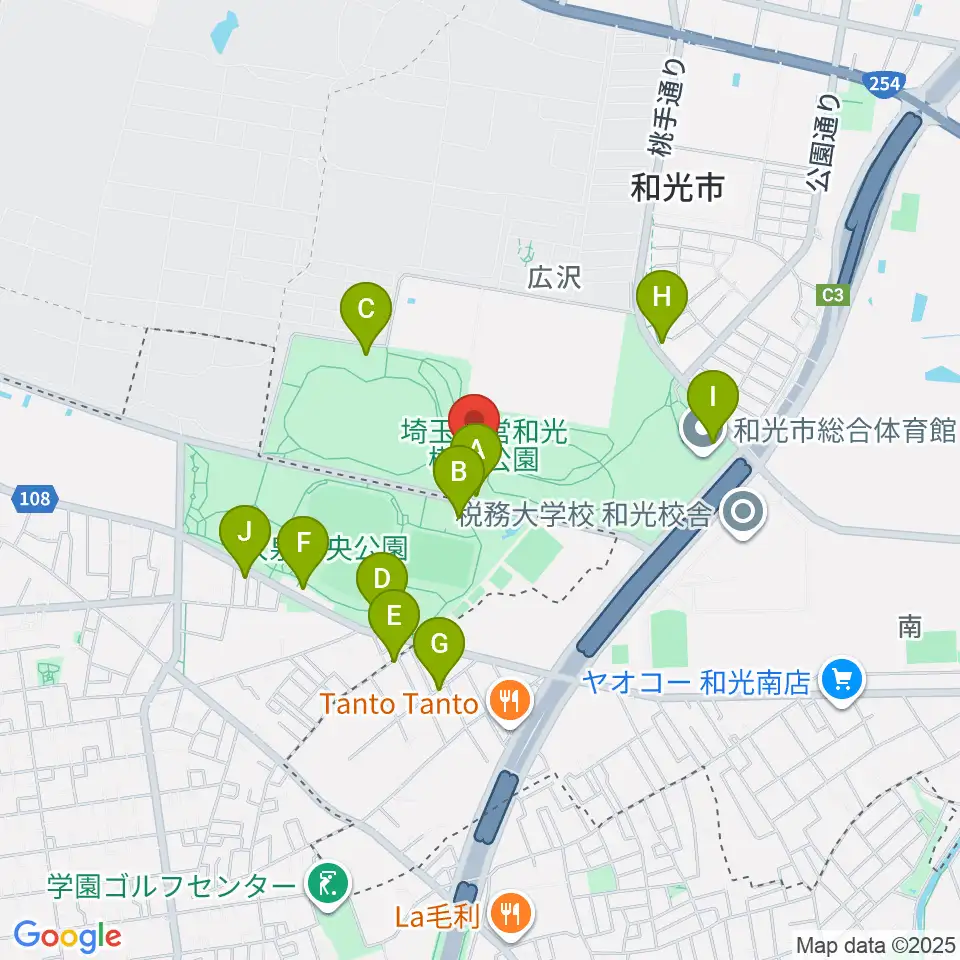 和光市総合体育館周辺の駐車場・コインパーキング一覧地図