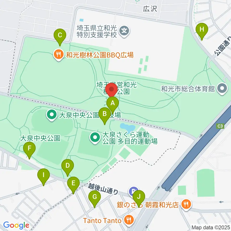 和光市総合体育館周辺の駐車場・コインパーキング一覧地図