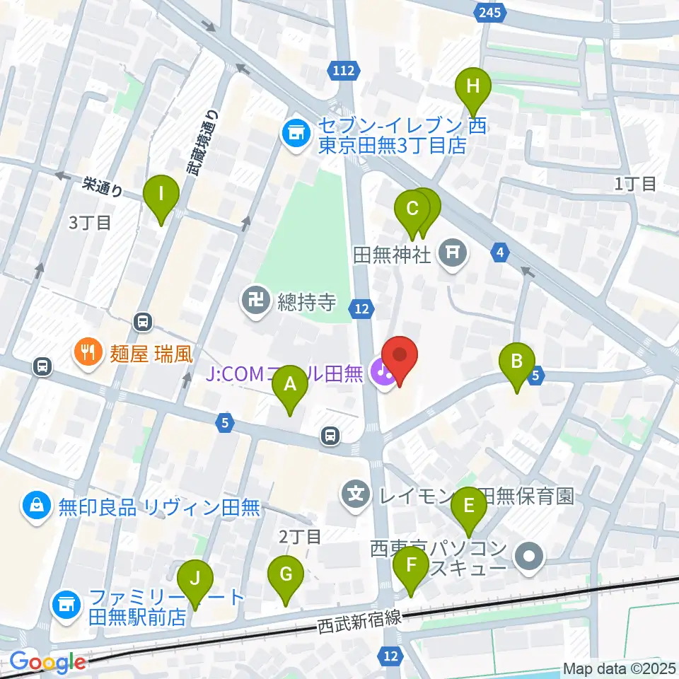 J:COMコール田無周辺の駐車場・コインパーキング一覧地図