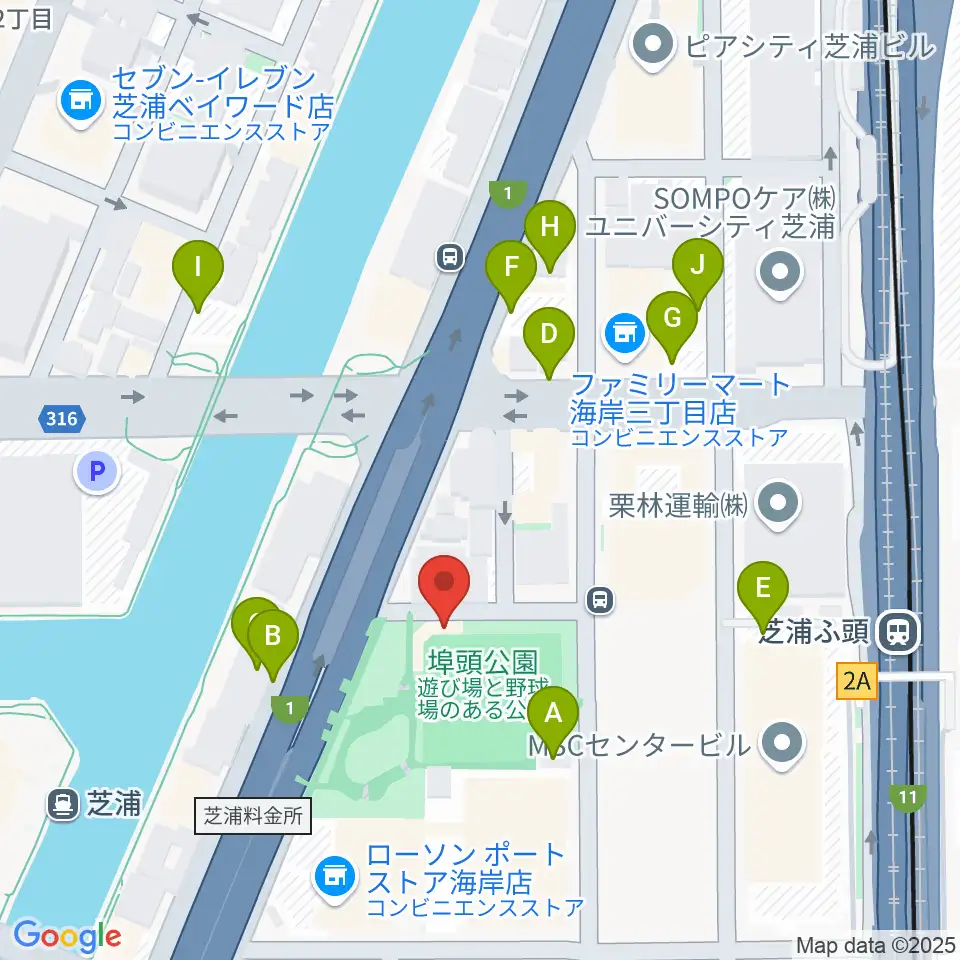 埠頭少年野球場周辺の駐車場・コインパーキング一覧地図