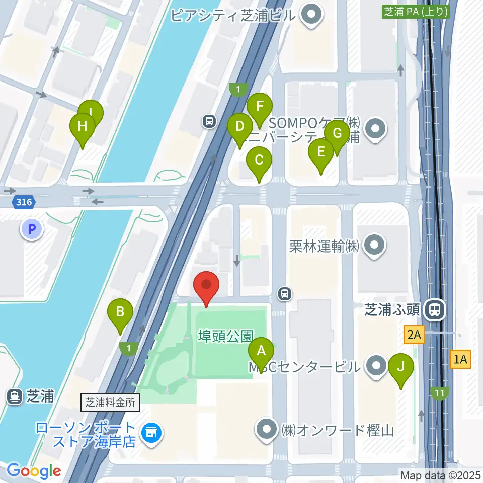 埠頭少年野球場周辺の駐車場・コインパーキング一覧地図