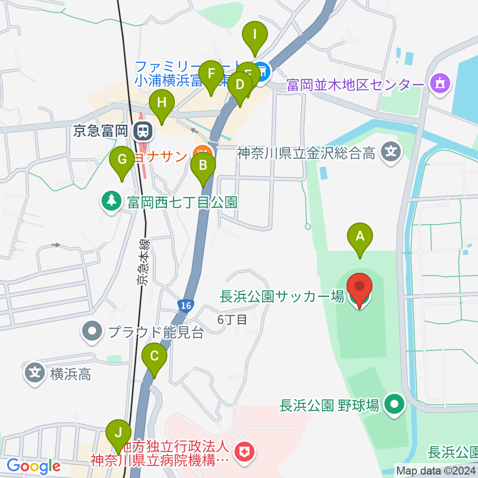 長浜公園サッカー場周辺の駐車場・コインパーキング一覧地図