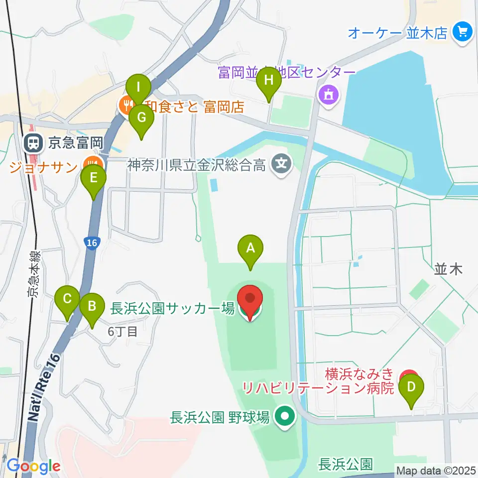 長浜公園サッカー場周辺の駐車場・コインパーキング一覧地図