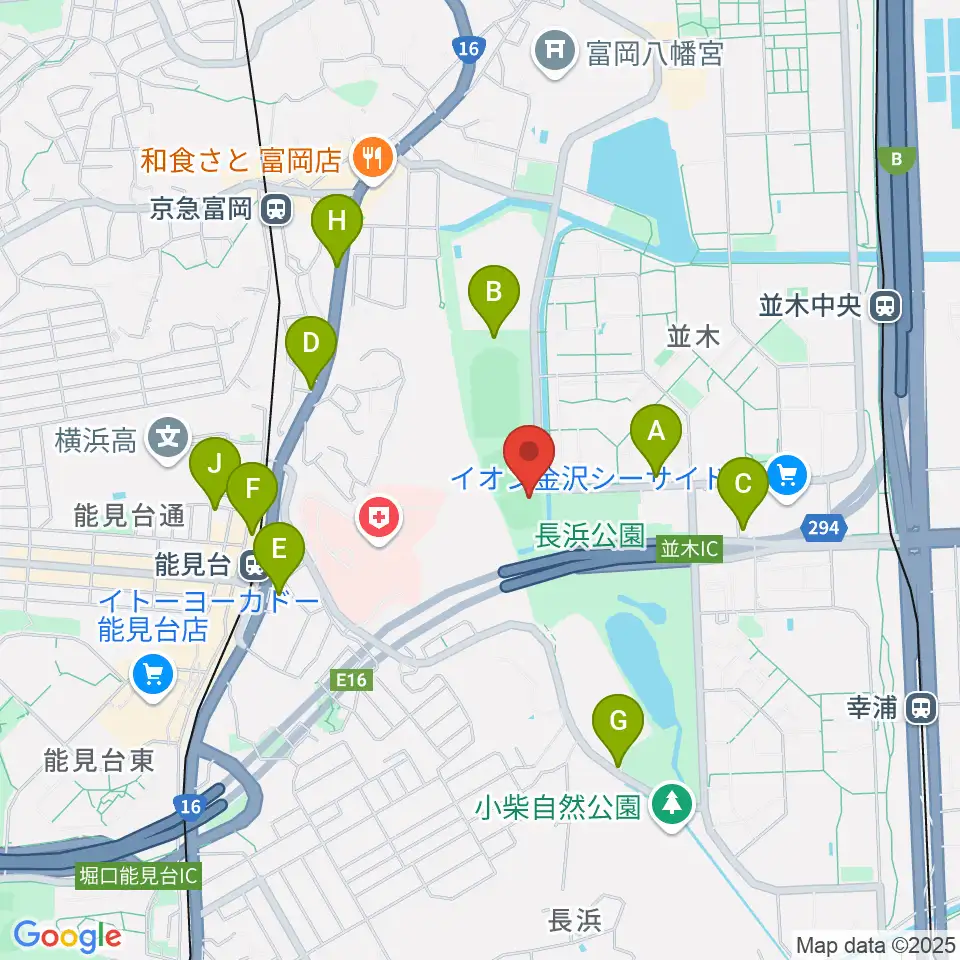 長浜公園野球場周辺の駐車場・コインパーキング一覧地図