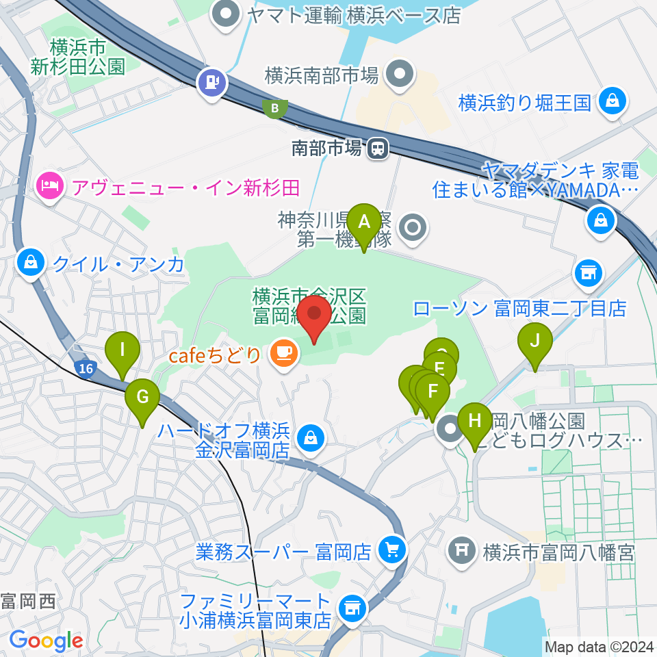 富岡総合公園多目的広場周辺の駐車場・コインパーキング一覧地図