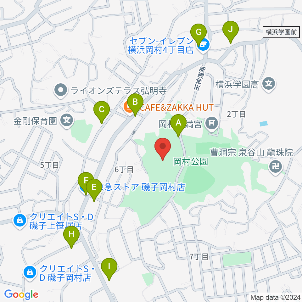 岡村公園少年多目的広場周辺の駐車場・コインパーキング一覧地図