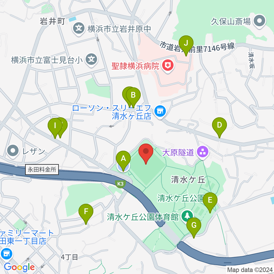 清水ケ丘公園運動広場周辺の駐車場・コインパーキング一覧地図