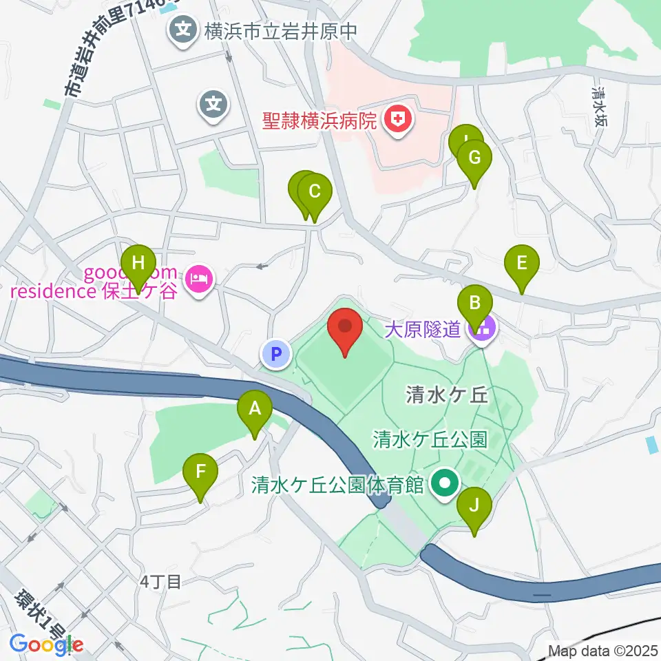 清水ケ丘公園運動広場周辺の駐車場・コインパーキング一覧地図