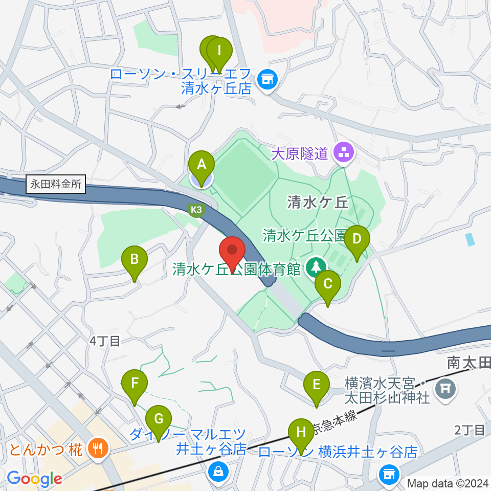 清水ケ丘公園多目的広場周辺の駐車場・コインパーキング一覧地図