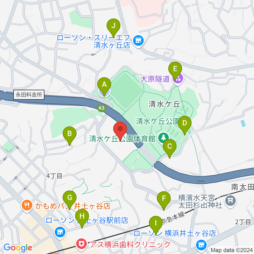 清水ケ丘公園多目的広場周辺の駐車場・コインパーキング一覧地図