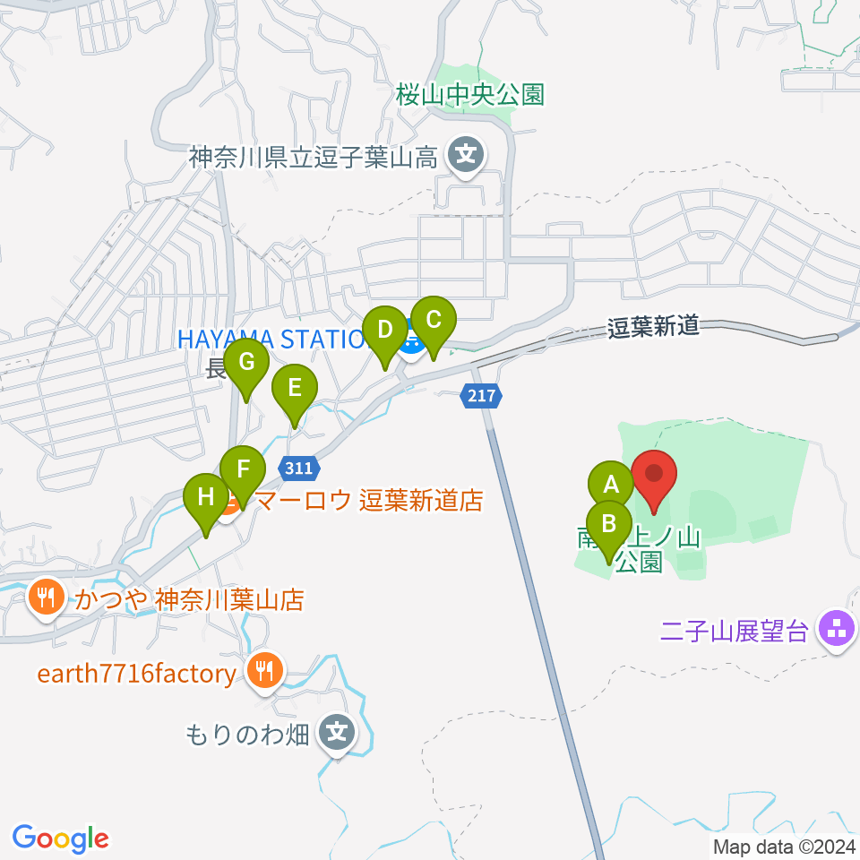 南郷上ノ山公園多目的グラウンド周辺の駐車場・コインパーキング一覧地図