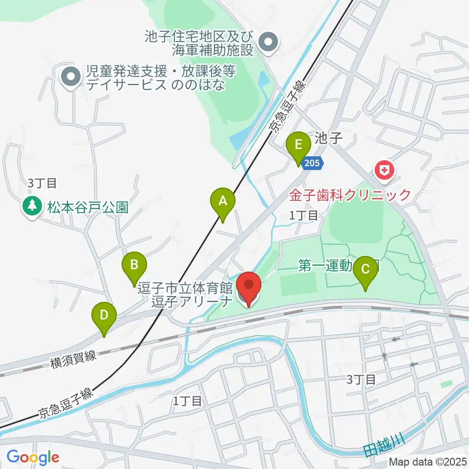 逗子アリーナ周辺の駐車場・コインパーキング一覧地図