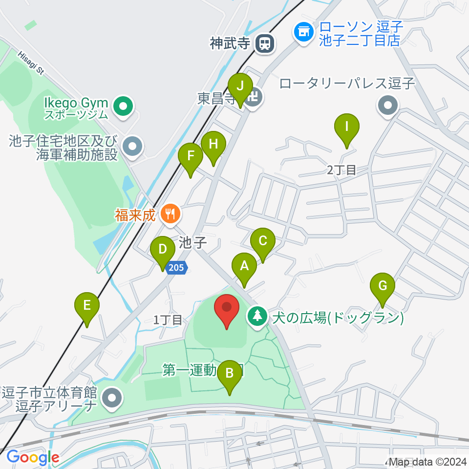 第一運動公園野球場周辺の駐車場・コインパーキング一覧地図