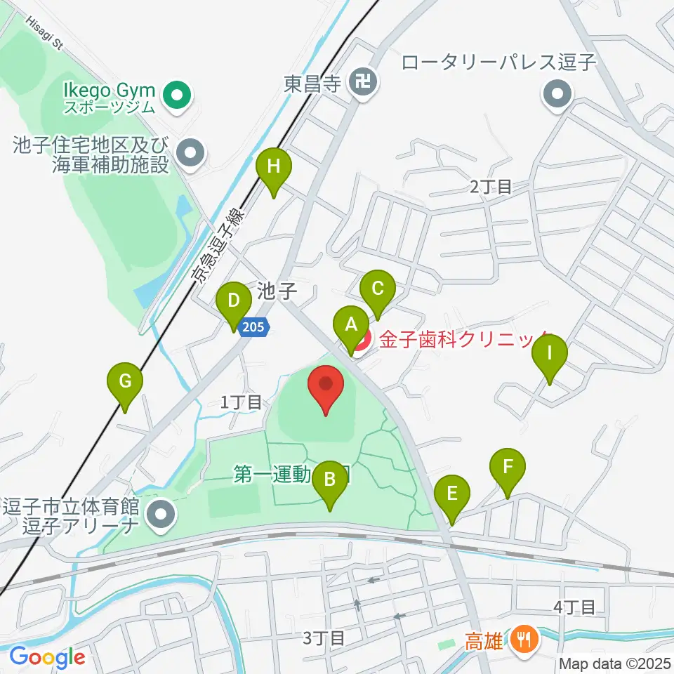 第一運動公園野球場周辺の駐車場・コインパーキング一覧地図