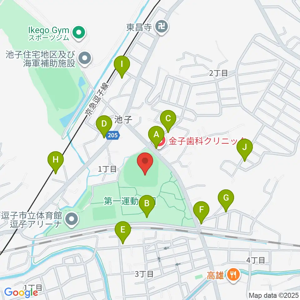 第一運動公園野球場周辺の駐車場・コインパーキング一覧地図