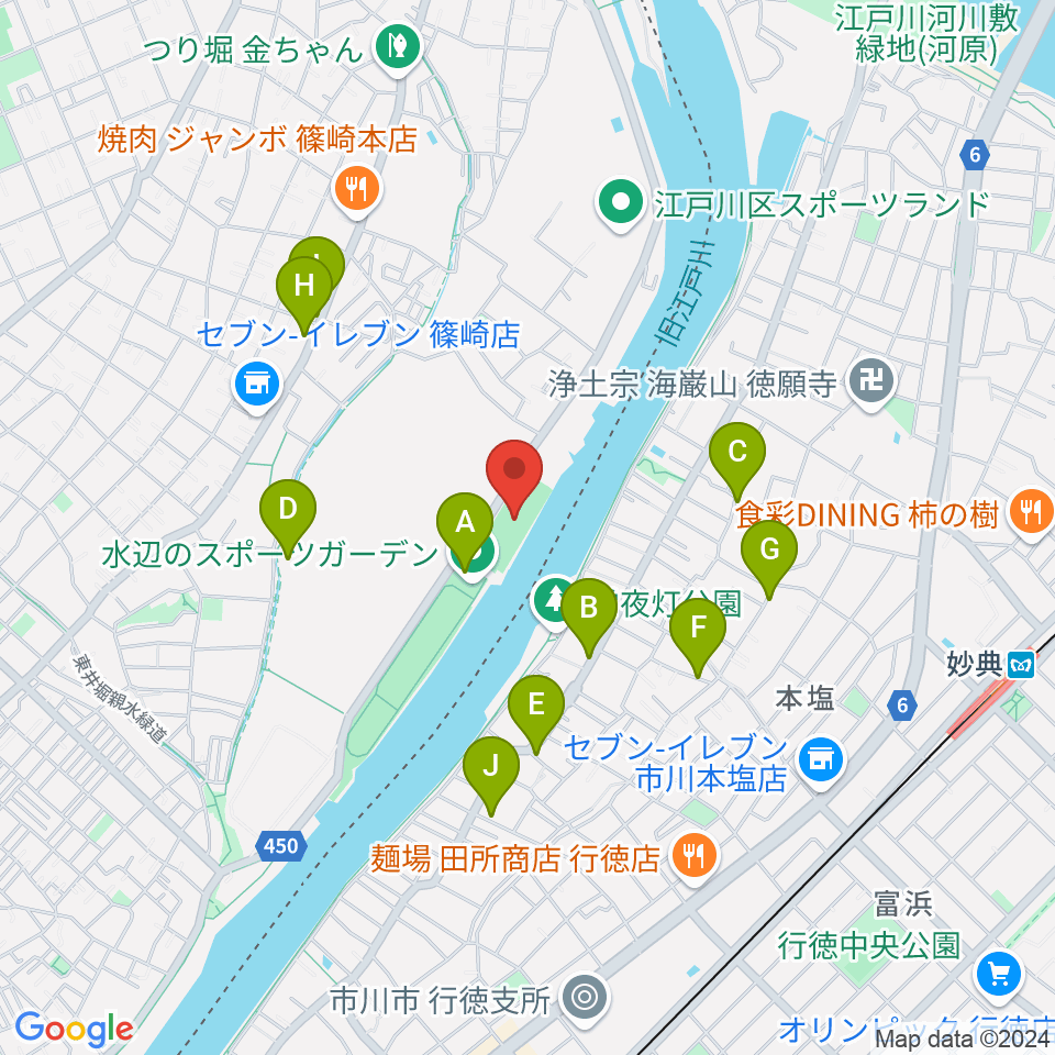 水辺のスポーツガーデン少年野球場周辺の駐車場・コインパーキング一覧地図