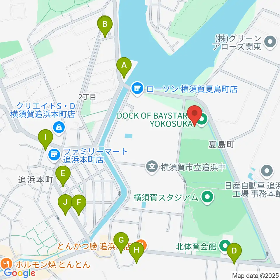 DOCK OF BAYSTARS YOKOSUKA周辺の駐車場・コインパーキング一覧地図