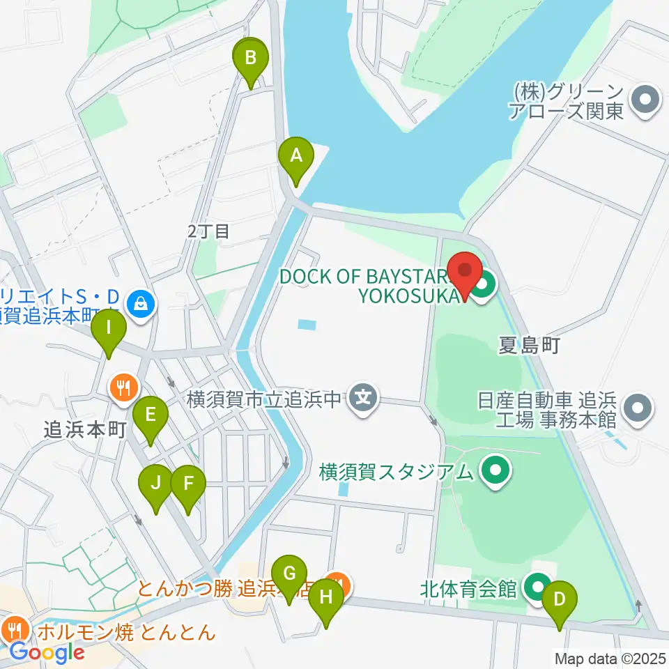 DOCK OF BAYSTARS YOKOSUKA周辺の駐車場・コインパーキング一覧地図