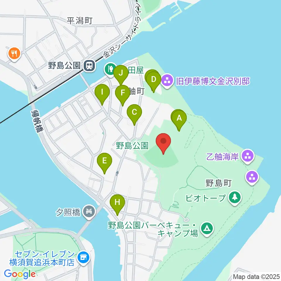 野島公園野球場周辺の駐車場・コインパーキング一覧地図